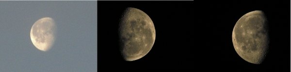 Foto: umgekehrtes und seitenvertauschtes Bild des Mondes, gewonnen mit einem keplerschen Fernrohr