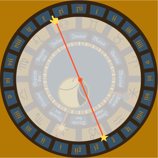 stilisierte Grafik der Uhrscheibe
